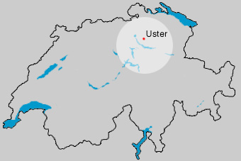 Karte der Schweiz mit Standort Uster